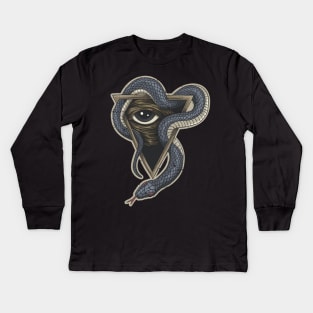 Esoteric Serpent with all seeing eye Kids Long Sleeve T-Shirt